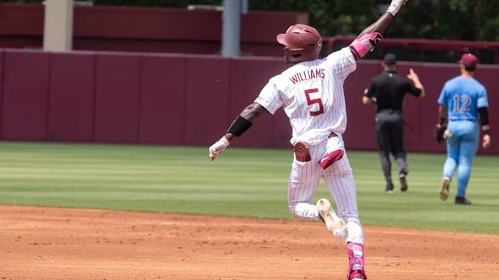 Florida State baseball competes in a first round Tallahassee Regional game against Bethune-Cookman for the NCAA College World Series at Dick Howser Stadium Friday, May 30, 2025.