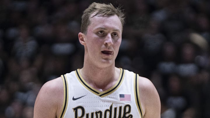 Purdue Boilermakers guard Fletcher Loyer (2) looks to a teammate Purdue Boilermakers guard Fletcher Loyer (2) looks to a teammate