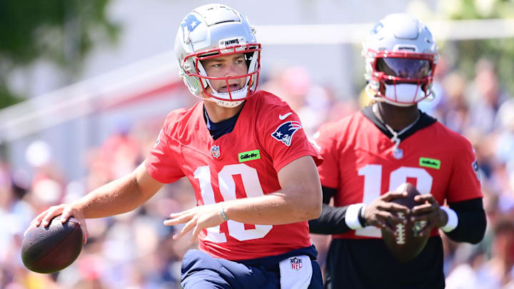 Patriots rookie QB Drake Maye hasn't been impressing at training camp. 