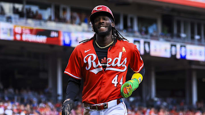 Cincinnati Reds shortstop Elly De La Cruz (44) reacts
