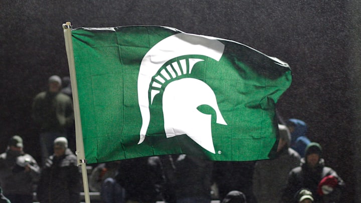 Fans hold a Michigan State flag as the Spartans take on James Madison in their Elite 8 NCAA game, Saturday, Dec. 1, 2018, in East Lansing, Mich. Michigan State won 2-1.
Msu Ncaa Elite 8 Soccer Vs James Madison Fans hold a Michigan State flag as the Spartans take on James Madison in their Elite 8 NCAA game, Saturday, Dec. 1, 2018, in East Lansing, Mich. Michigan State won 2-1.
Msu Ncaa Elite 8 Soccer Vs James Madison