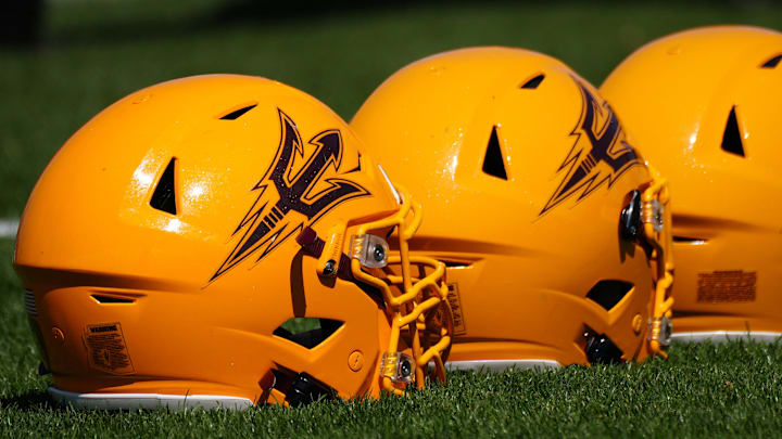March 30, 2022; Tempe, AZ, USA; ASU helmets during a practice at Kajikawa Practice fields.
Football Asu Fb March 30, 2022; Tempe, AZ, USA; ASU helmets during a practice at Kajikawa Practice fields.
Football Asu Fb