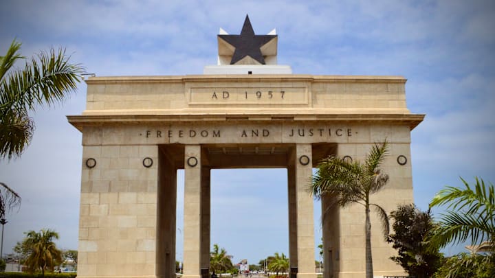 The historic independence arch in Ghana
