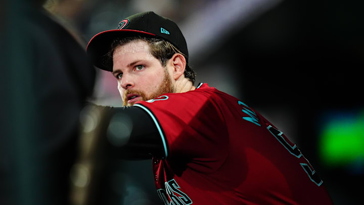 Sep 17, 2024; Denver, Colorado, USA; Arizona Diamondbacks starting pitcher Jordan Montgomery (52) in the dugout after being pulled in the fifth inning against the Colorado Rockies at Coors Field. Mandatory Credit: Ron Chenoy-Imagn Images Sep 17, 2024; Denver, Colorado, USA; Arizona Diamondbacks starting pitcher Jordan Montgomery (52) in the dugout after being pulled in the fifth inning against the Colorado Rockies at Coors Field. Mandatory Credit: Ron Chenoy-Imagn Images