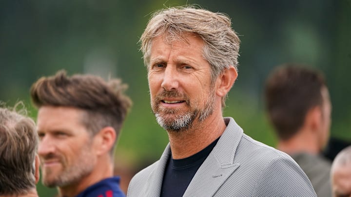 Edwin van der Sar at an Ajax training session