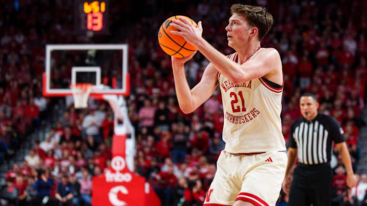 Pryce Sandfort, 17.3 points per game, leads Nebraska in scoring this season and get his team prepared to take on Michigan Wednesday night, 
