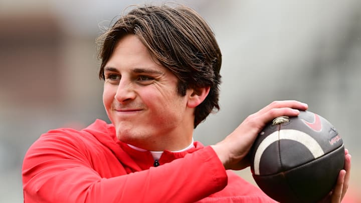 Ohio State Buckeyes quarterback Julian Sayin (10) tops a recent list of the best quarterbacks in college football.