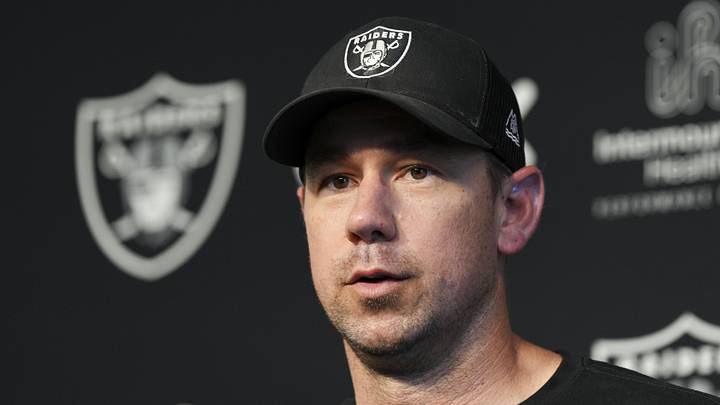 Las Vegas Raiders head coach Klint Kubiak speaks during a news conference during organized team activities. Las Vegas Raiders head coach Klint Kubiak speaks during a news conference during organized team activities.