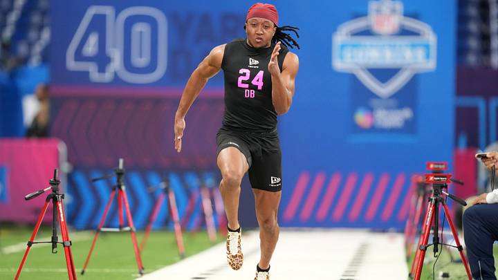 Arkansas defensive back Julian Neal (DB24) during the NFL Scouting Combine at Lucas Oil Stadium. Arkansas defensive back Julian Neal (DB24) during the NFL Scouting Combine at Lucas Oil Stadium.