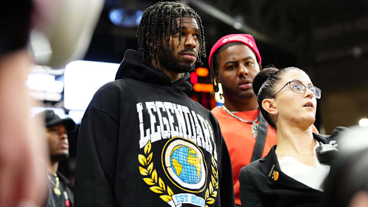 Jan 19, 2024; Boulder, Colorado, USA; Colorado Buffaloes quarterback Shedeur Sanders enters the
