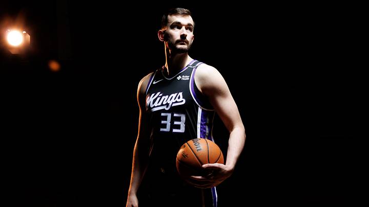 Sep 28, 2026; Sacramento, CA, USA; Sacramento Kings forward Alex Karaban (33) during media day at Golden 1 Center. Mandatory Credit: Sergio Estrada-Imagn Images Sep 28, 2026; Sacramento, CA, USA; Sacramento Kings forward Alex Karaban (33) during media day at Golden 1 Center. Mandatory Credit: Sergio Estrada-Imagn Images