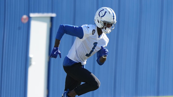 Indianapolis Colts cornerback Sauce Gardner runs through drills on Thursday, November 6, 2025.