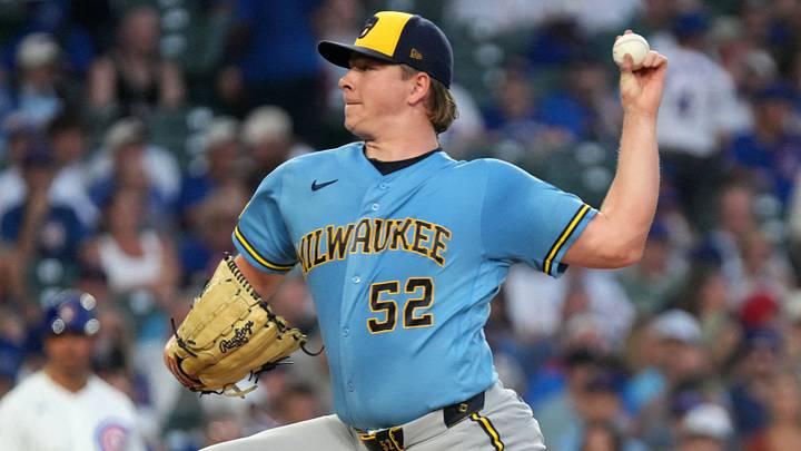 Aug 31, 2026; Chicago, Illinois, USA; Milwaukee Brewers pitcher Kyle Harrison (52) throws a pitch against the Chicago Cubs during the first inning at Wrigley Field. Mandatory Credit: David Banks-Imagn Images Aug 31, 2026; Chicago, Illinois, USA; Milwaukee Brewers pitcher Kyle Harrison (52) throws a pitch against the Chicago Cubs during the first inning at Wrigley Field. Mandatory Credit: David Banks-Imagn Images