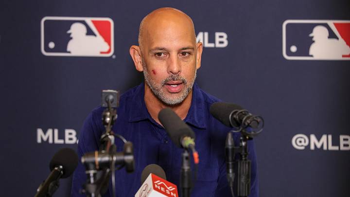 Dec 9, 2025; Orlando, FL, USA; Boston Red Sox manager Alex Cora speaks with the media during the 2025 MLB Winter Meetings at Signia by Hilton Hotel. Mandatory Credit: Mike Watters-Imagn Images