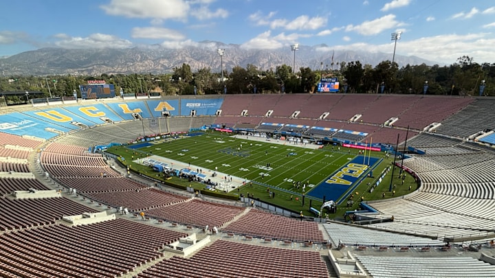 A view of the Rose Bowl Stadium prior to the game between the Penn State Nittany Lions and UCLA Bruins.