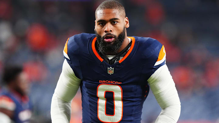 Dec 2, 2024; Denver, Colorado, USA; Denver Broncos linebacker Jonathon Cooper (0) before the game against the Cleveland Browns at Empower Field at Mile High. Mandatory Credit: Ron Chenoy-Imagn Images Dec 2, 2024; Denver, Colorado, USA; Denver Broncos linebacker Jonathon Cooper (0) before the game against the Cleveland Browns at Empower Field at Mile High. Mandatory Credit: Ron Chenoy-Imagn Images