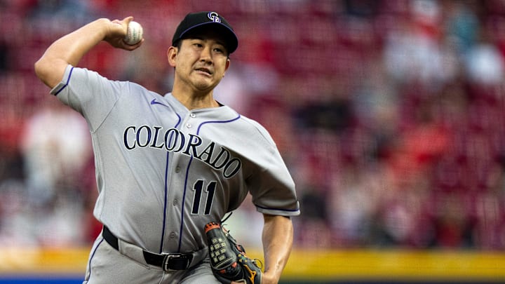 Colorado Rockies pitcher Tomoyuki Sugano. Colorado Rockies pitcher Tomoyuki Sugano.