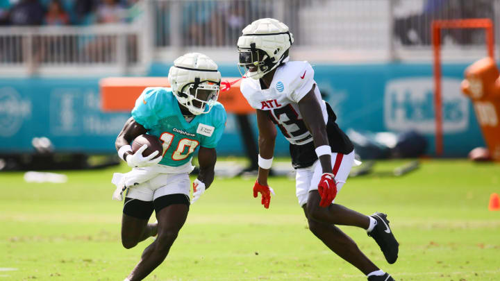 The Atlanta Falcons and Miami Dolphins faced off in joint practices Tuesday and Wednesday in Miami Gardens. The Atlanta Falcons and Miami Dolphins faced off in joint practices Tuesday and Wednesday in Miami Gardens.