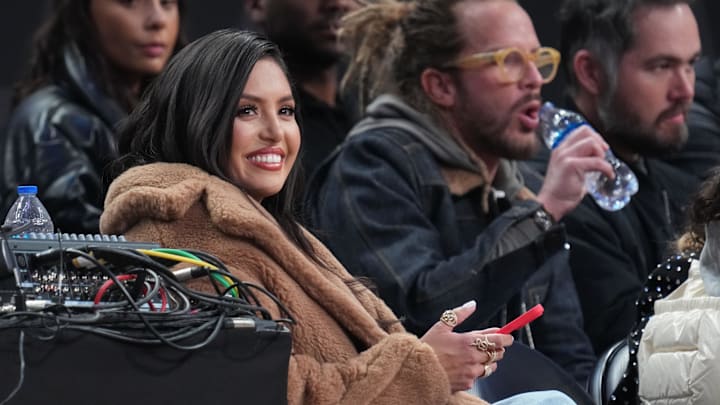 Feb 17, 2023; Salt Lake City, UT, USA; Vanessa Bryant in attendance in the 2023 NBA All Star Rising Stars Game at Vivint Arena. Mandatory Credit: Kyle Terada-Imagn Images