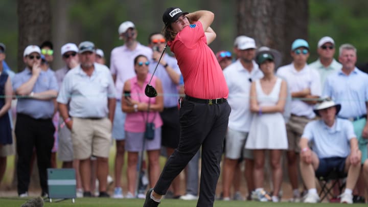 Jun 13, 2024; Pinehurst, North Carolina, USA; Neal Shipley plays his shot from the sixteenth tee during the first round of the U.S. Open golf tournament. Mandatory Credit: Jim Dedmon-USA TODAY Sports