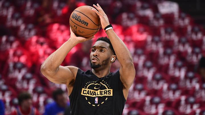 May 25, 2026; Cleveland, Ohio, USA; Cleveland Cavaliers guard Donovan Mitchell (45) warms up before game four of the eastern conference finals for the 2026 NBA playoffs against the New York Knicks at Rocket Arena. Mandatory Credit: Ken Blaze-Imagn Images May 25, 2026; Cleveland, Ohio, USA; Cleveland Cavaliers guard Donovan Mitchell (45) warms up before game four of the eastern conference finals for the 2026 NBA playoffs against the New York Knicks at Rocket Arena. Mandatory Credit: Ken Blaze-Imagn Images
