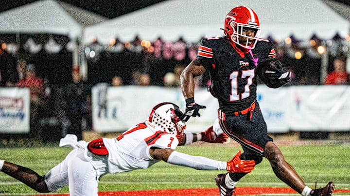 Brandon running back Tyson Robinson (17) during a high school football game between Petal and Brandon at Bulldog Stadium in Brandon, Miss., on Friday, Oct. 17, 2025.