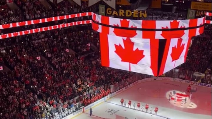 Canada and Finland matchup at the 4 Nations Face-Off in Boston.