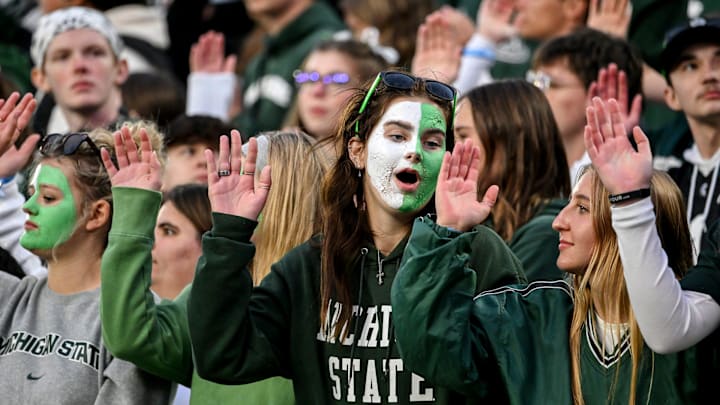 Michigan State fans cheer during the game against Boston College in the first quarter on Saturday, Sept. 6, 2025, at Spartan Stadium in East Lansing.