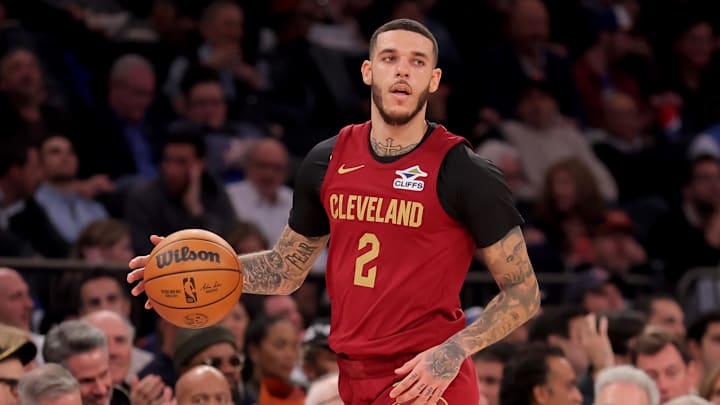 Oct 22, 2025; New York, New York, USA; Cleveland Cavaliers guard Lonzo Ball (2) brings the ball up court against the New York Knicks during the first quarter at Madison Square Garden. Mandatory Credit: Brad Penner-Imagn Images Oct 22, 2025; New York, New York, USA; Cleveland Cavaliers guard Lonzo Ball (2) brings the ball up court against the New York Knicks during the first quarter at Madison Square Garden. Mandatory Credit: Brad Penner-Imagn Images