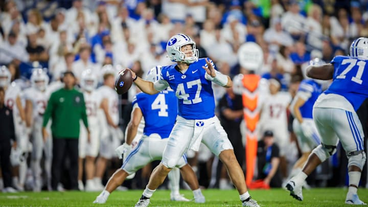 BYU quarterback Bear Bachmeier against Stanford