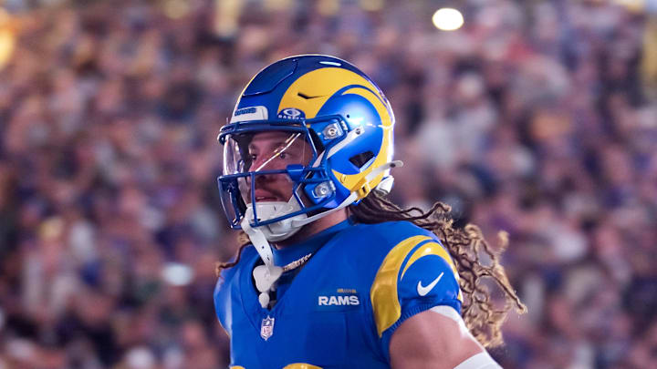 Jan 13, 2025; Glendale, AZ, USA; Los Angeles Rams wide receiver Jordan Whittington (88) against the Minnesota Vikings during an NFC wild card game at State Farm Stadium. Mandatory Credit: Mark J. Rebilas-Imagn Images Jan 13, 2025; Glendale, AZ, USA; Los Angeles Rams wide receiver Jordan Whittington (88) against the Minnesota Vikings during an NFC wild card game at State Farm Stadium. Mandatory Credit: Mark J. Rebilas-Imagn Images