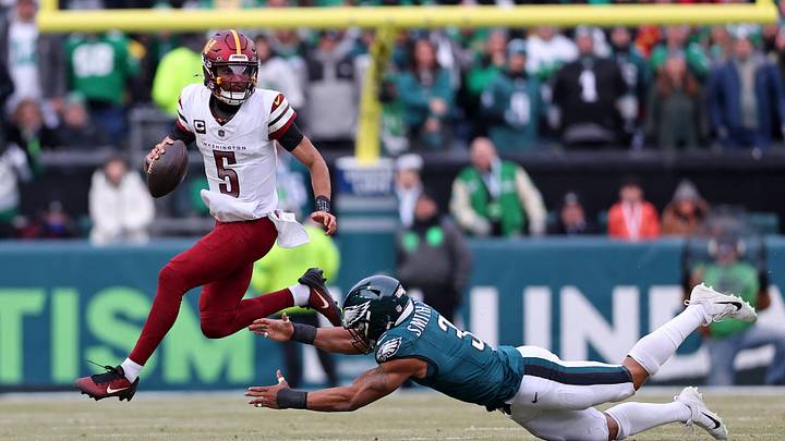 Bet on Jayden Daniels to go over his rushing yards total against the Eagles in Week 1. Bet on Jayden Daniels to go over his rushing yards total against the Eagles in Week 1.