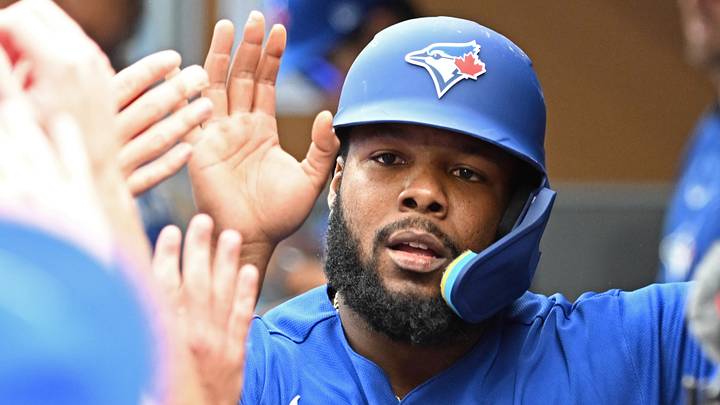 Sep 12, 2026; Toronto, Ontario, CAN; Toronto Blue Jays first baseman Vladimir Guerrero Jr. (27) celebrates with team mates in the dugout after scoring a run against the Baltimore Orioles in the first inning at Rogers Centre. Mandatory Credit: Dan Hamilton-Imagn Images Sep 12, 2026; Toronto, Ontario, CAN; Toronto Blue Jays first baseman Vladimir Guerrero Jr. (27) celebrates with team mates in the dugout after scoring a run against the Baltimore Orioles in the first inning at Rogers Centre. Mandatory Credit: Dan Hamilton-Imagn Images