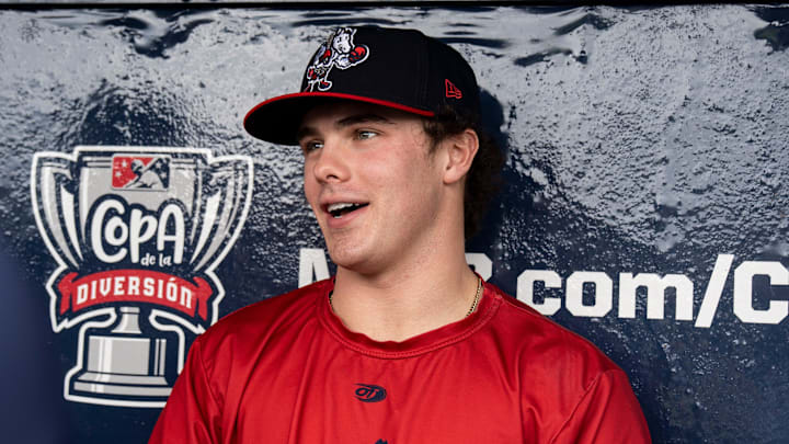 Aug 8, 2023; Bridgewater, NJ; Mets' new minor league prospect Drew Gilbert is shown at TD Bank