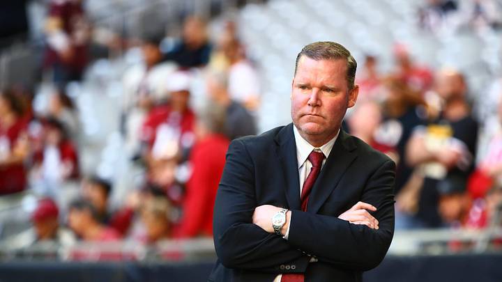 Dec 4, 2016; Glendale, AZ, USA; Washington Redskins general manager Scot McCloughan against the Arizona Cardinals at University of Phoenix Stadium. Mandatory Credit: Mark J. Rebilas-Imagn Images