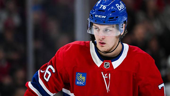 Apr 5, 2026; Montreal, Quebec, CAN; Montreal Canadiens right wing Zachary Bolduc (76) looks on against the New Jersey Devils during the third period at Bell Centre. Mandatory Credit: David Kirouac-Imagn Images Apr 5, 2026; Montreal, Quebec, CAN; Montreal Canadiens right wing Zachary Bolduc (76) looks on against the New Jersey Devils during the third period at Bell Centre. Mandatory Credit: David Kirouac-Imagn Images