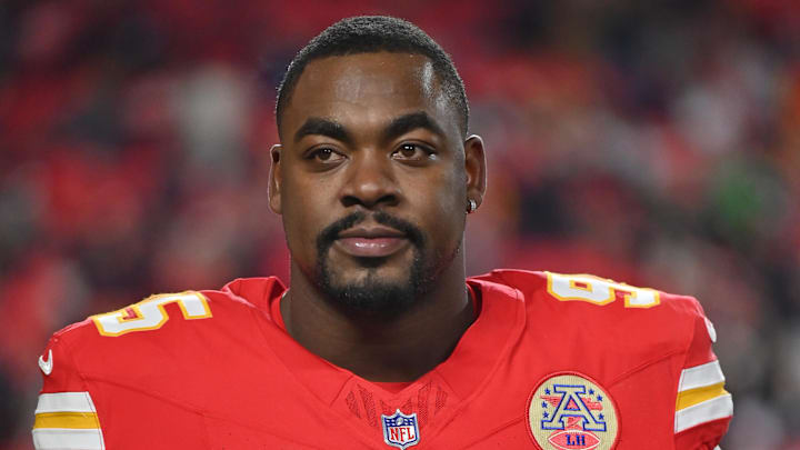 Dec 7, 2025; Kansas City, Missouri, USA; Kansas City Chiefs defensive tackle Chris Jones (95) is seen prior to the game against the Houston Texans at GEHA Field at Arrowhead Stadium. Mandatory Credit: Amy Kontras-Imagn Images Dec 7, 2025; Kansas City, Missouri, USA; Kansas City Chiefs defensive tackle Chris Jones (95) is seen prior to the game against the Houston Texans at GEHA Field at Arrowhead Stadium. Mandatory Credit: Amy Kontras-Imagn Images
