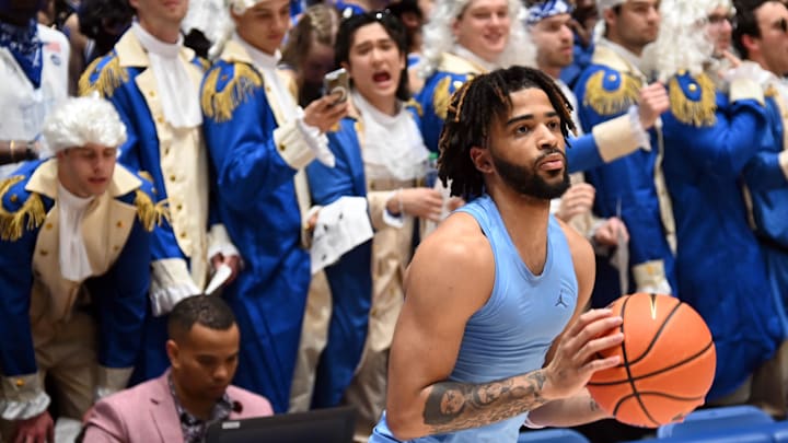 UNC basketball guard RJ Davis versus Duke