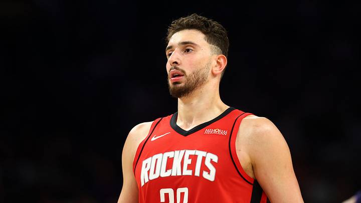 Apr 7, 2026; Phoenix, Arizona, USA; Houston Rockets center Alperen Sengun (28) against the Phoenix Suns at Mortgage Matchup Center. Mandatory Credit: Mark J. Rebilas-Imagn Images Apr 7, 2026; Phoenix, Arizona, USA; Houston Rockets center Alperen Sengun (28) against the Phoenix Suns at Mortgage Matchup Center. Mandatory Credit: Mark J. Rebilas-Imagn Images