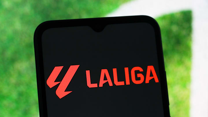 In this photo illustration, the La Liga logo is seen...