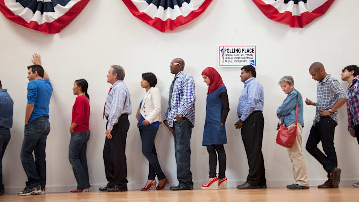 Voters waiting to vote.