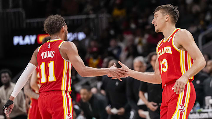 Atlanta Hawks guards Trae Young and Bogdan Bogdanovic
