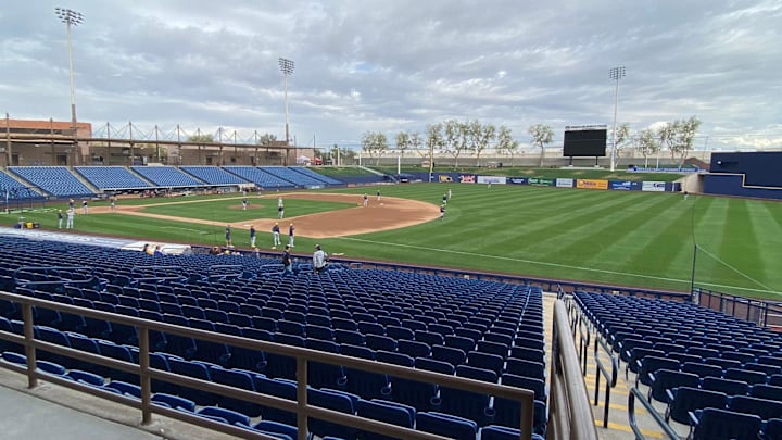 A view of American Family Fields of Phoenix near the Brewers bullpen.