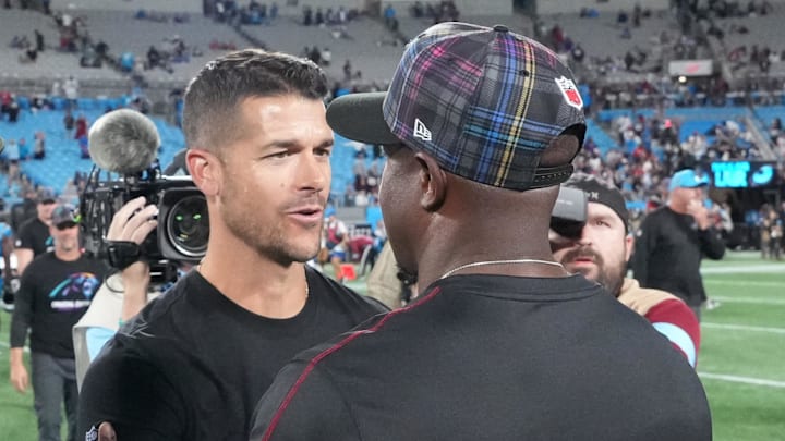 Head coach Dave Canales and the Carolina Panthers are reportedly interested in Cincinnati Bengals edge rusher Trey Hendrickson. | Bob Donnan-Imagn Images