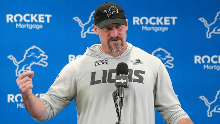 Detroit Lions head coach Dan Campbell. Detroit Lions head coach Dan Campbell.