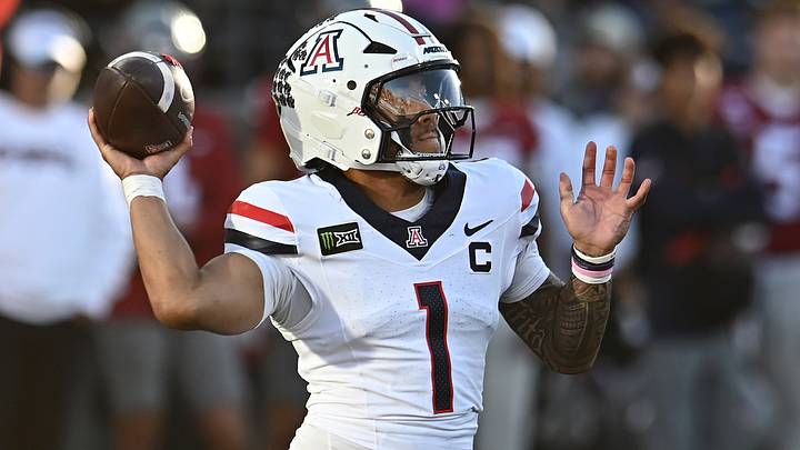 Noah Fifita and Arizona are favorites at West Virginia. Noah Fifita and Arizona are favorites at West Virginia.