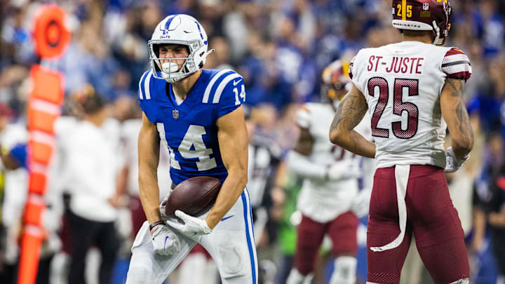 Oct 30, 2022; Indianapolis, Indiana, USA; Indianapolis Colts wide receiver Alec Pierce (14)