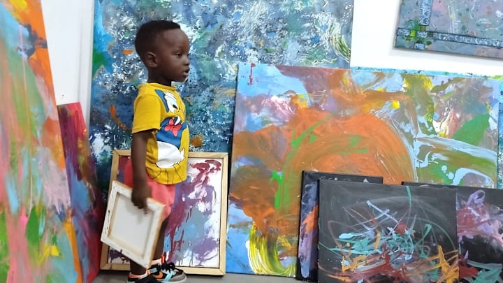 17-months-old Ace-Liam Nana Sam Ankrah enters the Guinness Book of World Records as youngest male artist.