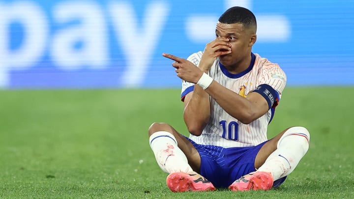 Kylian Mbappe suffered a broken nose against Austria