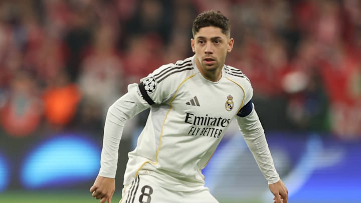 Federico Valverde of Real Madrid seen during the UEFA Federico Valverde of Real Madrid seen during the UEFA
